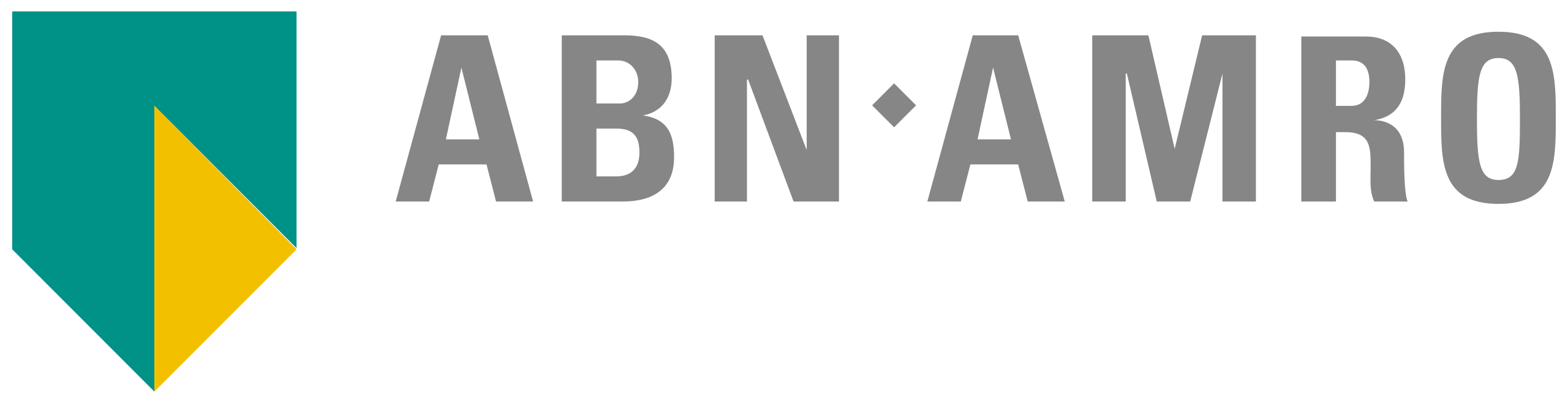 Het abn amro-logo op een zwarte achtergrond in Almere.