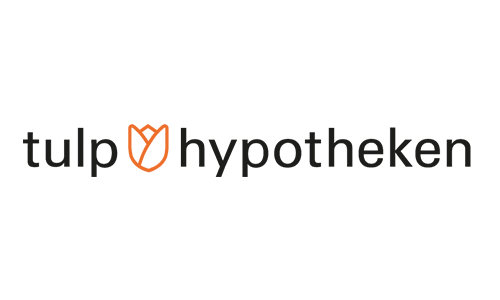 Een oranje en zwart logo met Rocket hypotheken, op een witte achtergrond in Lelystad.